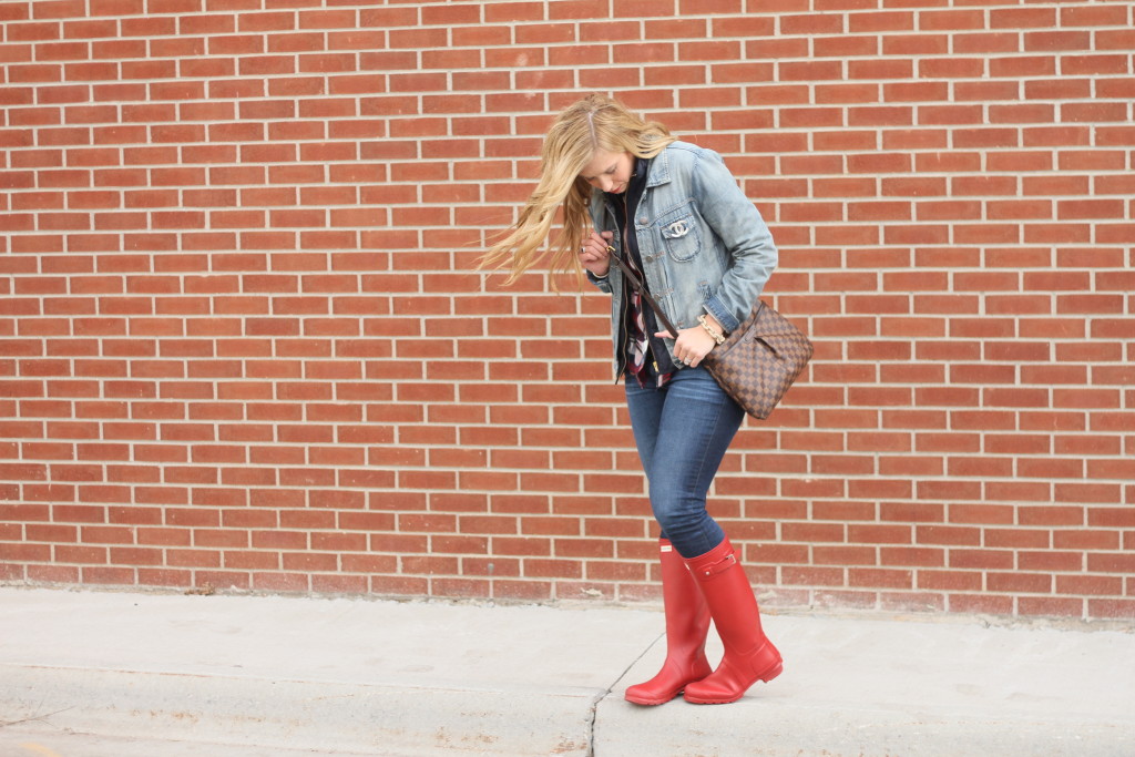 Red hunter boots