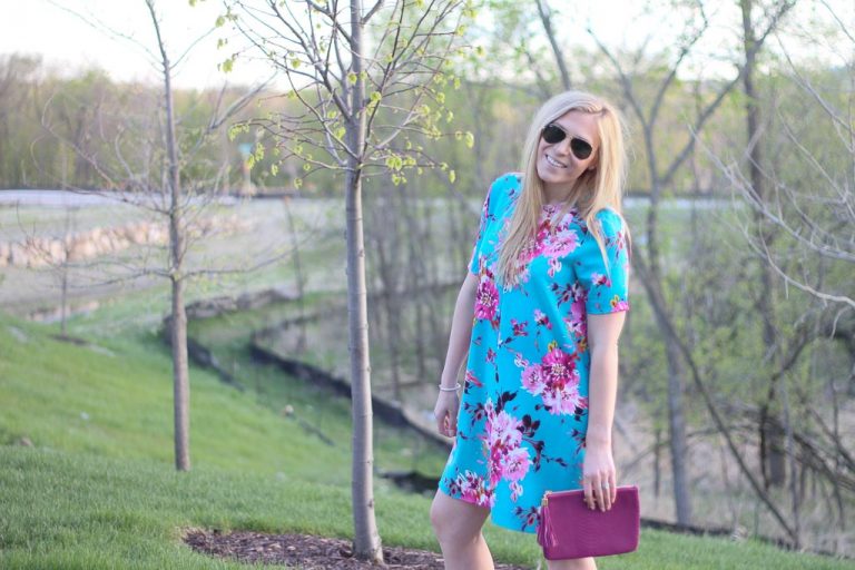 Daisy Frill Hem Shift Dress Navy main image 1