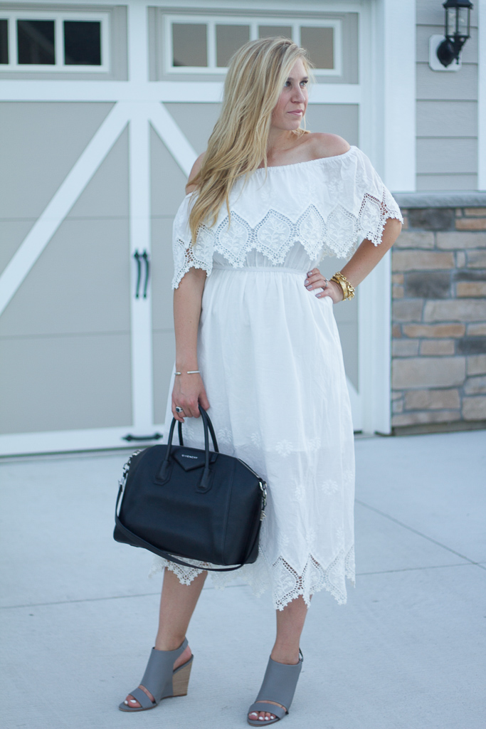 Lace Off-Shoulder Maxi Dress