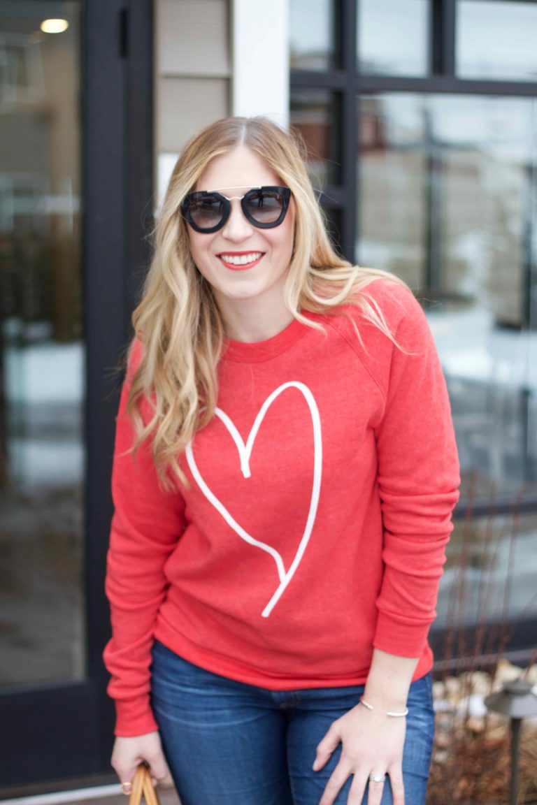 Heart Navy Stripe Sweater main image 1
